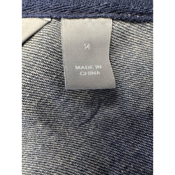 Liz Claiborne A Line Denim Skirt Size 14 Midi Preppy Old Money Academia Boho - Picture 7 of 11